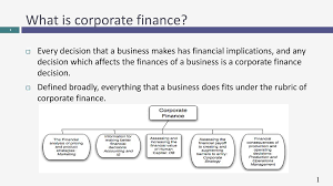 Invest corporate finance développe les activités de conseil en ingénierie financière, pour les sociétés, cotées ou non cotées, et leurs actionnaires, familiaux ou financiers. Corporate Finance What Is It Ppt Download