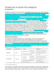 Check spelling or type a new query. Introduccion Al Estudio Del Neologismo Docx Docsity
