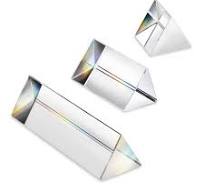 QFkris 3 adet eşkenar CrystalPrizma Set -1", 2" ve 4" uzunlukları kristal  üçgen prizma optik prizmalar cam fizik öğretim kırılmış ışık spektrumu ...