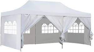 The most common party canopy tent material is polyester. 10x20 White Outdoor Gazebo Canopy Wedding Party Tent With 4 Removable Walls Yard Garden Outdoor Living Patterer Garden Structures Shade