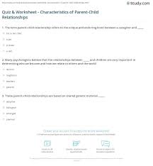 Dltk's crafts for kids printable scissor skills practice worksheets. Quiz Worksheet Characteristics Of Parent Child Relationships Study Com