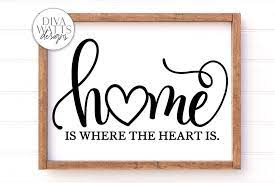 Download Home Is Where The Heart Is Svg Farmhouse Sign Dxf And More By Diva Watts Designs Thehungryjpeg Com