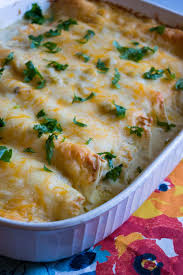 Creamy White Chicken Enchiladas Recipe Recipes White Chicken Enchiladas Food