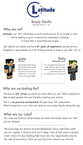 Combine the power of mods and plugins to get the best of both worlds. Latitude Server Vanilla 18 Whitelist Survival Pc Servers Servers Java Edition Minecraft Forum Minecraft Forum