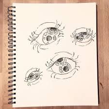 Just Some Weird Doodles I Did Last Night I Think Ill Add Some Color Tonight Sketchbook Eyeballs Weirdart Terastarart Book Art Weird Drawings Sketch Book