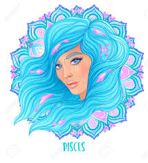 Drawing Of Pisces Astrological Sign As A Beautiful Girl Over Royalty Free Cliparts Vectors And Stock Illustration Image 138507137