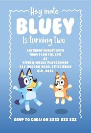 Simple Australian Bluey Bingo Blue Children S Birthday Etsy Birthday Party Invitations Childrens Birthday Party Party Invitations