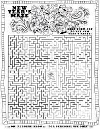Happy New Year Maze Jpg 2 975 3 850 Pixels New Year Words New Year Coloring Pages Printable Activities
