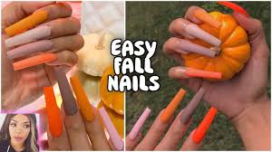 These nails go perfectly matched with your sundress. Diy Nails Fall Colors Matte Long Coffin Design Youtube