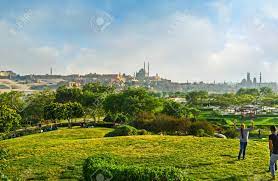 Al azhar park and the restoration of other treasures during the digging process, tons of scrap, waste, and remains were removed to be replaced with salutary soil for around two meters deep, besides the geotechnical treatment the area has received to make sure everything is suitable and healthy. The Al Azhar Park Is The Best Place To Relax And Enjoy The Fresh Air Overlooking The Main Landmarks Of Cairo From Its Hills Egypt Stock Photo Picture And Royalty Free Image Image