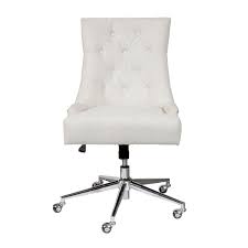 Button Tufted Adjustable Upholstered Office Chair In Beige Walmart Com Upholstered Office Chair Adjustable Office Chair Office Chair