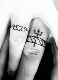 It's never a bad idea to take a peek at celebrity couple tattoos when looking for inspo. Wedding Band Tattoos Inked Magazine Finger Tattoos Cute Couple Tattoos Romantic Tattoo
