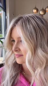 — Our beauty @maddie_sarratt looks stunning in her f r e s h b l o n d e 💛  , Stylist| @kristin_fringehairco