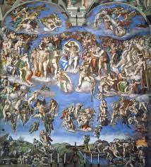 Michelangelo ce reprezinta pictura  pictura reprezinta sfarsitul lumii si contine in jur de 300 de personaje. Datei Last Judgement Michelangelo Jpg Wikipedia