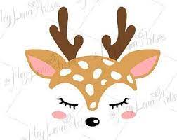 Download Reindeer Face Svg For Cricut Silhouette Iron On Christmas Svg Etsy Deer Svg Reindeer Face Svg Reindeer Face