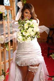 Brunette bride with big tits Madelyn Marie reveals her pussy after the  wedding - PornPics.com
