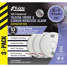 Ionization sensor smoke detector 10 year battery operated fire alarm test button. Kidde Worry Free Combination Alarms 3 Pack The Home Depot Canada
