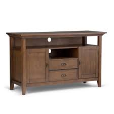 Simpli Home Redmond Solid Wood 54 In Wide Rustic Tv Media Stand In Rustic Natural Aged Brown For Tvs Upto 60 In Tall Tv Stands Solid Wood Tv Stand Tv Media Stands