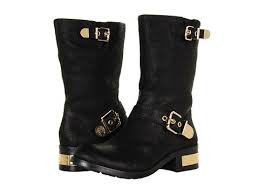 Black And Gold Motorcycle Boots Vince Camuto Winchell Black Shipped Free At Zappos Boots Black Moto Boots Black Motorcycle Boots