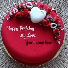 Happy Birthday Romantic Heart Cake With Lover Name In 2020 Cool Birthday Cakes Happy Birthday My Love Birthday Cake For Wife