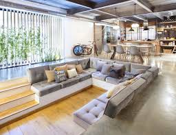 You can relax on your own, with a partner or friends… read a book, enjoy a drink, have a nap or just simply gather your thoughts. 15 Conversation Pits That Are Making A Comeback Sunken Living Room Built In Sofa Living Room Decor Gray