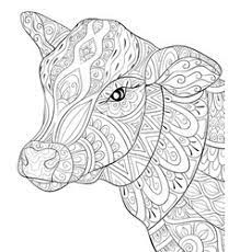 Relax while coloring this charming cow! Cute Cow Coloring Page Vector Images Over 270