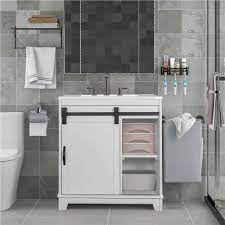 Newest oldest price ascending price descending relevance. Bathroom Storage Cabinet With Sliding Door And Sink White