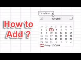How To Add Calendar Date Picker In Excel Part 1 Youtube