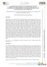 (2010).pengurusan kokurikulum dan hubungannya dengan tahap penglibatan pelajar. Pdf Hubungan Di Antara Gaya Keibubapaan Dan Kecerdasan Emosi Dengan Masalah Tingkah Laku Kanak Kanak Satu Sorotan Siti Marziah Zakaria Academia Edu