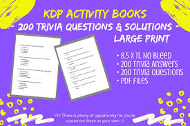 They are probably the best questions to ask at pretty much any social event. 200 Trivia Questions Answers Large Print 4 Kids Adults Kdp 1338807 Illustrations Design Bundles