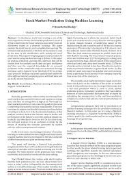 The algorithm subsequently produces predictions for over 1,400 assets with. Pdf Stock Market Prediction Using Machine Learning