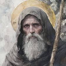 St. Abraham the Hermit, Sacred Art, Religious Wall Art for Families, Patron  Saint, Housewarming Gift.