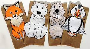 Sock puppets, canvas puppets, paper bag puppets, stick puppets, marionettes, and hand puppets, bent spoon puppets and puppets from cups. Canadian Animal Paper Bag Puppets Play Cbc Parents