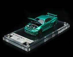 GB Timetop 1:64 Green Carbon Skyline GTR R34 Z-Tune Model Diecast Collect  Car