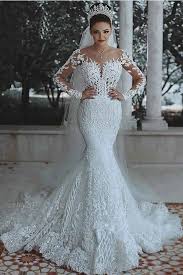 An elegant gown with a lace back, long sleeves, and a relaxed mermaid silhouette that will promptly bring your significant other to tears. Glamorous Long Sleeves Wedding Dress Mermaid Lace Bridal Gowns Yesbabyonline Com