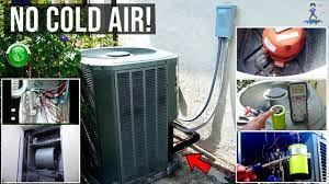 Some steps to take if your ac isn't blowing air Central A C Not Blowing Cold Air Not Cooling Youtube