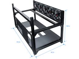 The chassis is made out of steel. R2030001 0118 8 Gpu Mining Case Frame Rosewill