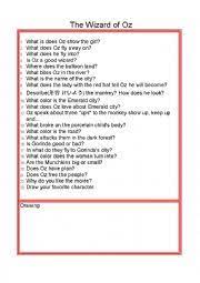 The art of making things happen. Wizard Of Oz Movie Questions Esl Worksheet By Gyslindaolivier