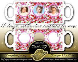 Buy 12 Sublimation Templates For Mugs Print 21x95 Cm Decor Etsy Mug Printing Mugs Mug Template