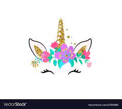 Unicorn Cute Isolated On White Royalty Free Vector Image Girl Patches Flower Frame Png Unicorn Wall Art