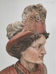 Buste en composite corsaire XVIIIe reproduction figure de proue Jean-Bart