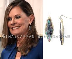 Lucy Coe's Blue-Green Stone Drop Earrings