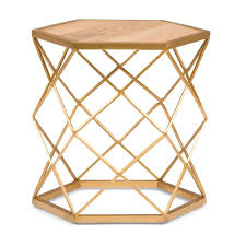 Simpli Home Kristy Round 20 In Wide Metal And Wood Accent Accent Side Table In Natural Gold Axcmtbl 14 Metal Accent Table Wood Accents Wood Metal