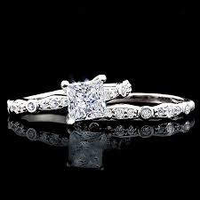 Shop princess cut engagement rings in a variety of styles and metal options. Vintage Design Wedding Ring Set