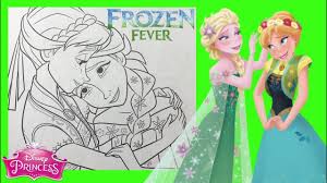 This time, elsa, anna and her company go on a long journey to the north to find out the truth of their native country, to reveal the ancient secrets of the royal family, as well as to understand the reasons for the the collection contains more than 90 beautiful coloring pages featuring frozen 2 characters. Coloring Pages Frozen Fever Disney Princess Anna And Elsa For Kids How To Color Youtube