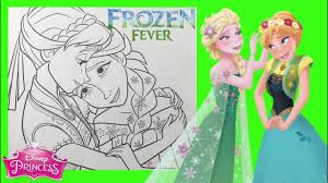Fun details and animated coloring help bring out the spirit and style of the popular disney character. Coloring Pages Frozen Fever Disney Princess Anna And Elsa For Kids How To Color Youtube