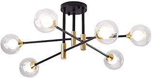 Sputnik polished chrome modern/contemporary globe pendant light. Dellemade Modern Sputnik Chandelier Xd00958 6 Lights Mid Century Ceiling Light With Glass Shades Globe Pendant Light Fixture Amazon Com