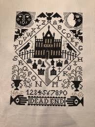 The pattern is 75 stitches (width) by 97 stitches (height), and measures approximately 4.75 inches by 6.125 inches when stitched on 32 count linen. Fo Never More By The Prairie Schooler With A Slight Colour Conversion Crossstitch