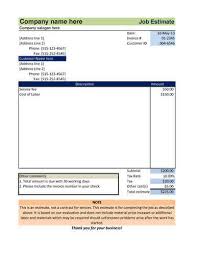 11 Job Estimate Templates And Work Quotes Excel Word Hloom