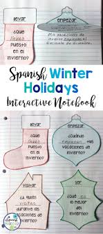 Spanish Winter Holidays Interactive Notebook Questions Aprender Espanol Espanol Vacaciones